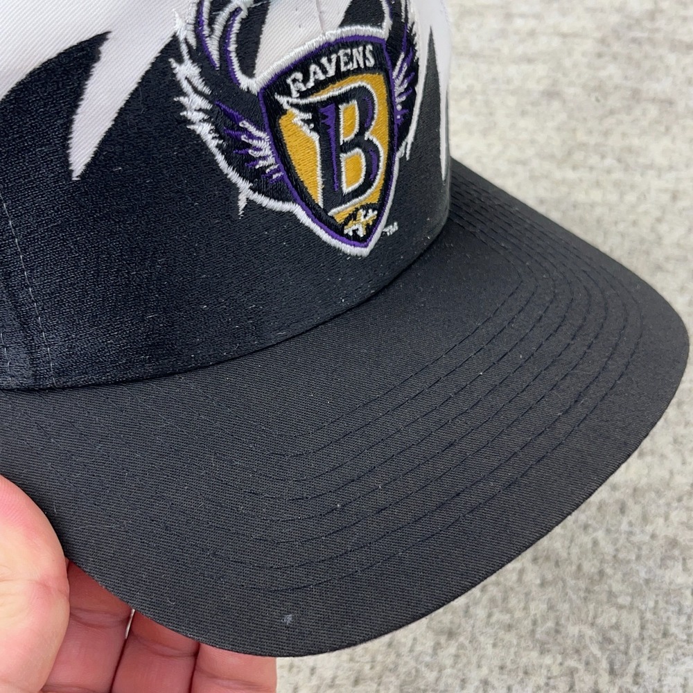Vintage Baltimore Ravens Hat Cap Snapback Shark Tooth Sharktooth 90s Logo 7 RARE - Picture 5 of 16